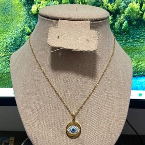 Gold Evil Eye Pendant Necklace